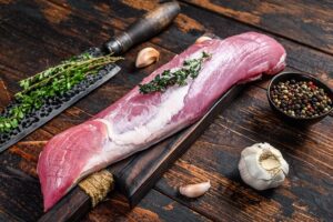 Raw fresh pork tenderloin meat